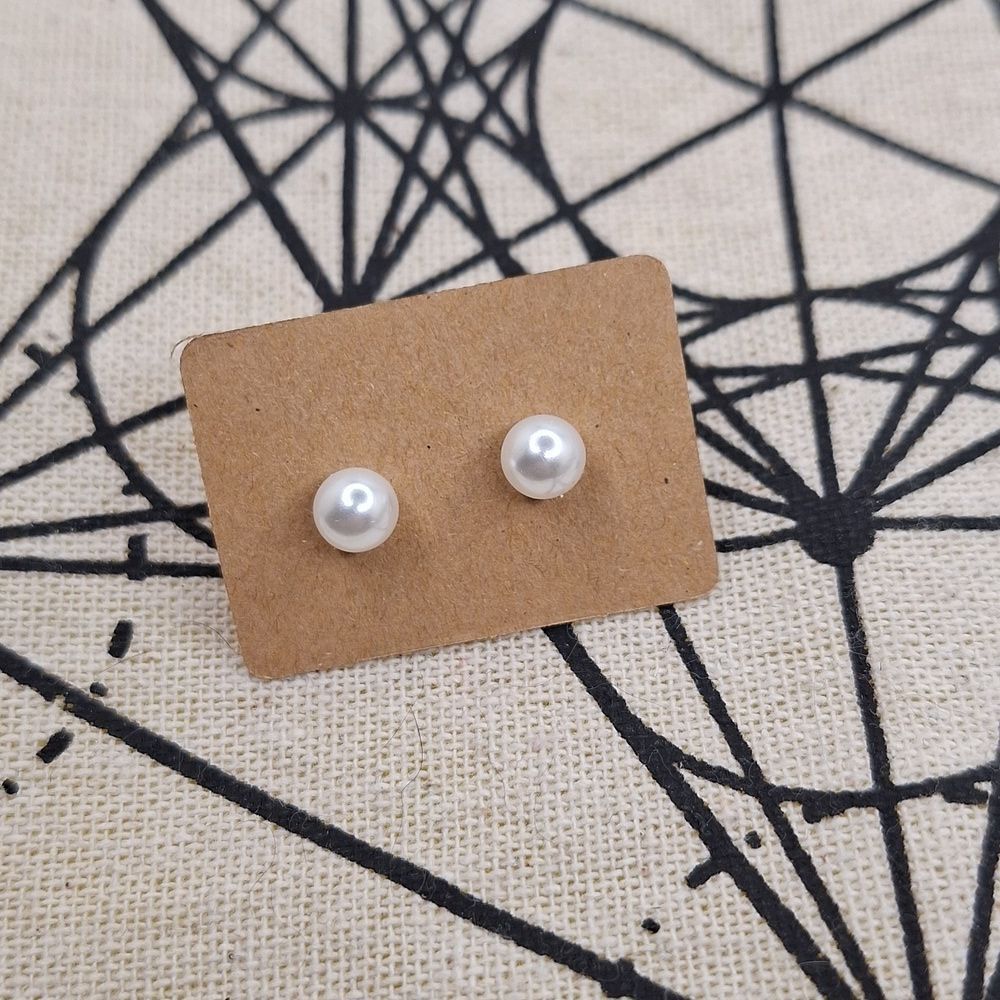 Pearl stud earrings simulated costume jewelry
